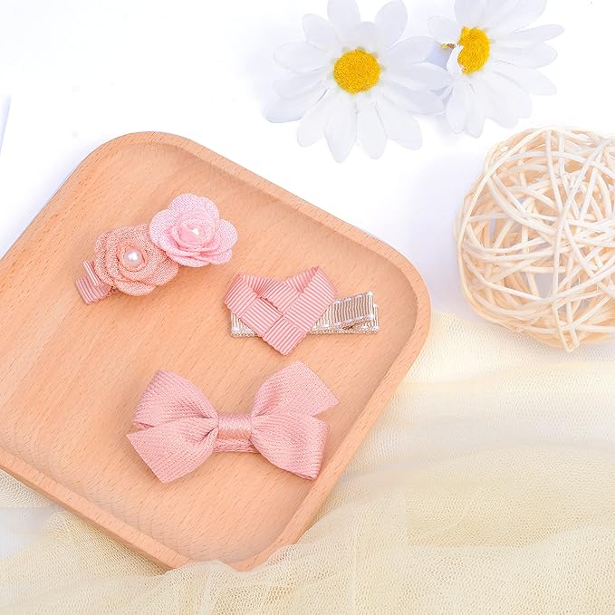 Baby Girl Hair Clips Hair Bows for Girls with Hair Bows Holder (Color E)