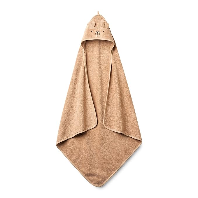 Hooded Baby Towel - 100% Organic Cotton Baby Bath Towels – Baby Towels, Baby Bath Towels for Baby Boy, Baby Girl, 32" x 32" Super-Soft and Absorbent Baby Towels for Newborn (Bear - Natural)