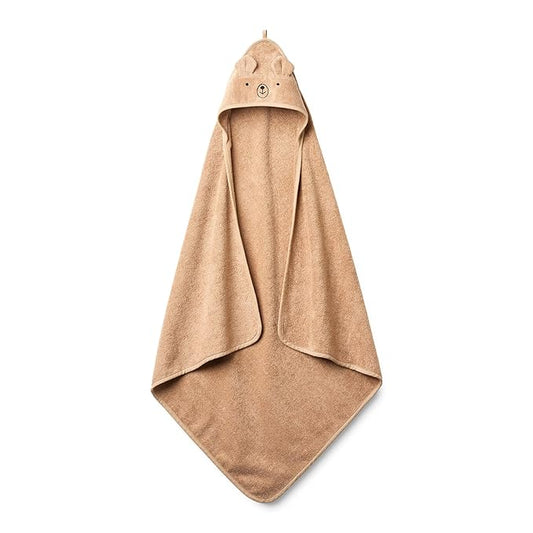 Hooded Baby Towel - 100% Organic Cotton Baby Bath Towels – Baby Towels, Baby Bath Towels for Baby Boy, Baby Girl, 32" x 32" Super-Soft and Absorbent Baby Towels for Newborn (Bear - Natural)