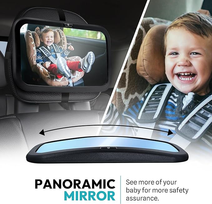 Direct Eye Contact Baby Car Mirror - Baby Essentials for Rear Facing Car Seat, Mirror for Newborn Travel Gear