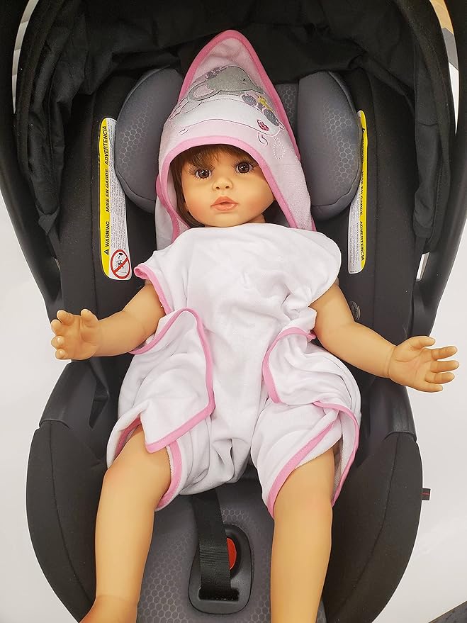 Baby Hooded Towel and Washcloth Set for Infants, Boys and Girls 6-12 Months (Effervescent Elephant)