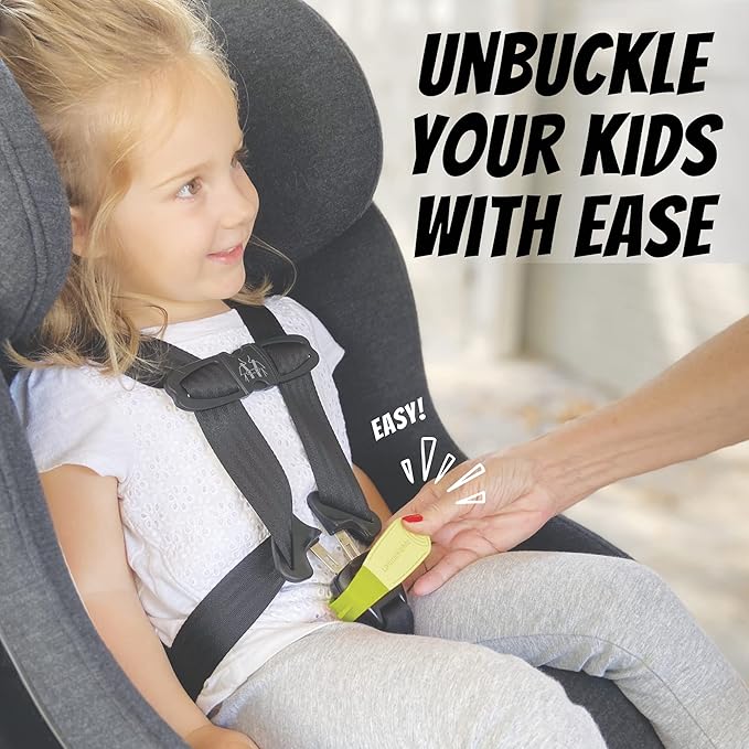 UnbuckleMe Car Seat Buckle Release Tool - Lime Green & Blue 2 Pack - Buy one for Each Car or Give One to a Friend