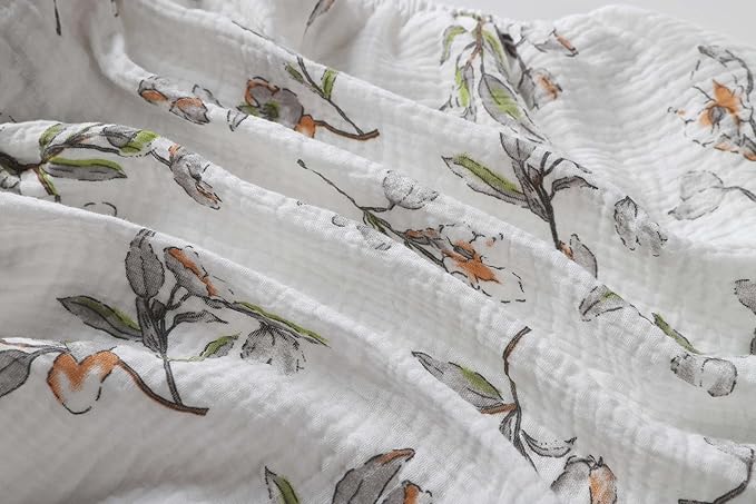 Onacosht Muslin Crib Sheets for Boys Girls, Soft Breathable 100% Cotton Baby Fitted Sheet 52" x 28" for Standard Toddler Crib Mattress, 2 Pack, Leaf and Yellowish Green