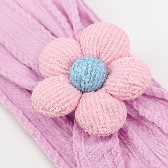 AQOKKA Baby Flower Headbands Nylon Baby Girl Headbands Soft Handmade Hairbands Toddler Hair Accessories for Girls Baby Newborn Infant Kids