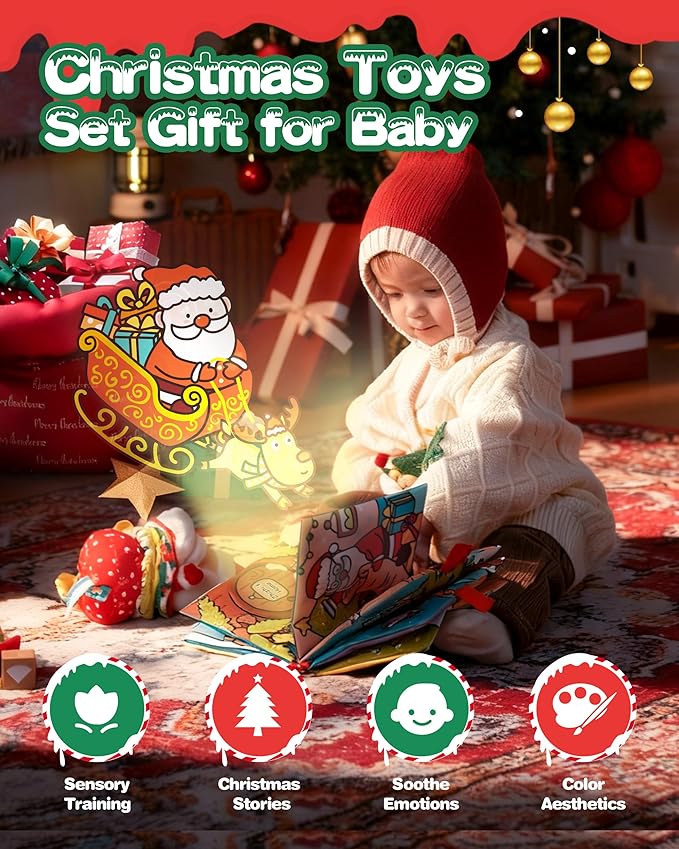 Jollybaby Car Seat Stroller Crib Hanging Toy for Baby 6-12-18-36 Months, My Baby First Christmas Toys Set, Tummy Time Infants/Newborns Easter Gifts for Boy and Girl