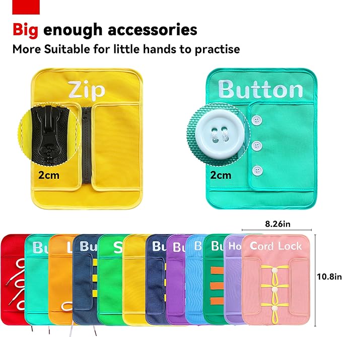 Toddlers Busy Board Montessori Toys for 3 Years Old Girls Boys Birthday Gifts, 12-in-1 Sensory Developmental Toys Educational Activities for Preschool Learning Fine Motor Skills