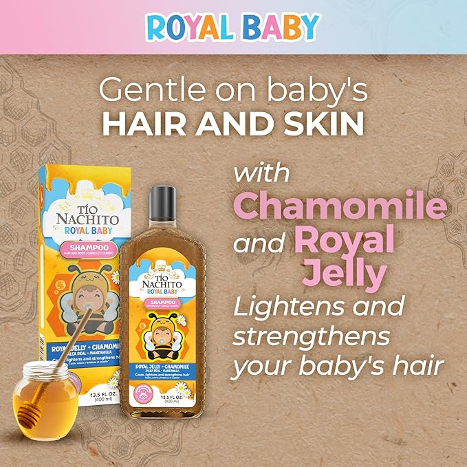 Tio Nacho Family Hair Care Bundle: Royal Baby Hair and Body Shampoo, Mexican Herbs Shampoo, Anti Hair Loss Thickening Volume Filler Shampoo with Royal Jelly & Rosemary, 14 oz each
