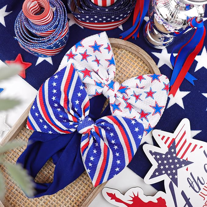 4th July 6“ Large Bow Nylon Headband