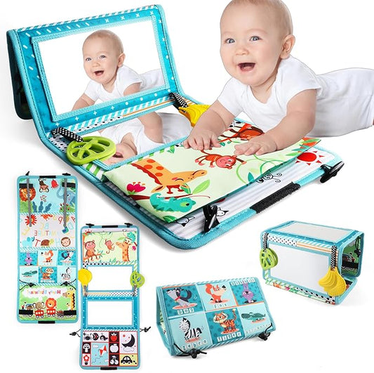 Baby Toys 0-6 Months - Tummy Time Baby Mirror Infant Toys - High Contrast Baby Toy for Newborn - Montessori Sensory Toy 0 2 3 4 5 6-12 Months Boy Girl Shower Gifts