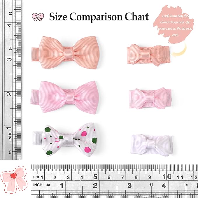 CÉLLOT Hair Clip, 120pcs Baby Girls Grosgrain Ribbon 1.2" Mini Bow Snap Clips, 60 Colors for Infant Toddlers Fine Thin Hair in Pairs