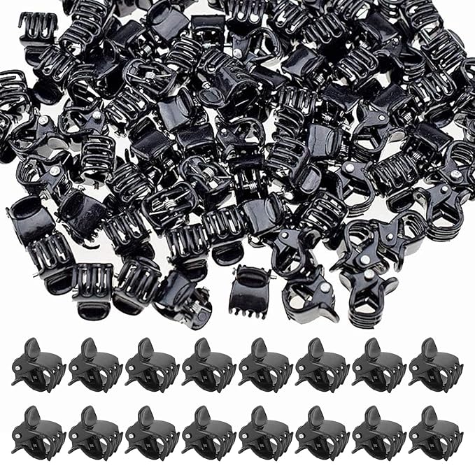 200PCS Tiny Hair Clips for Girl,Mini Claw Clips for Women, 1cm Black Plastic Mini Claw Clips for Babies, Hair Accessories for Women,Non Slip Pins Hair Clamps,Designed for Thin Or Thick Hair,Good Gift