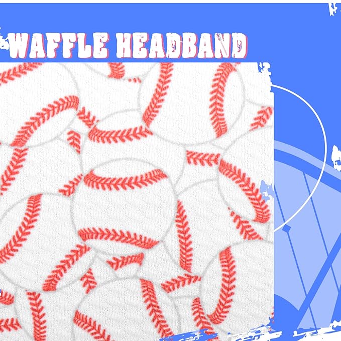 2PCS Baseball Themed Headbands for Baby Girls Softball Hair Bows Accessories for Newborns Infants Toddlers Sports Party Head Bow Wrap