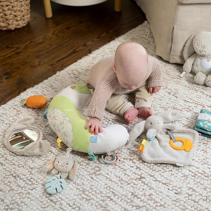 Ingenuity Cozy Sylvi Plush Lovey Baby Teether - Soothe Gums - Self Soothing - Plush Bunny - Ages 0M+ (Pack of 2)