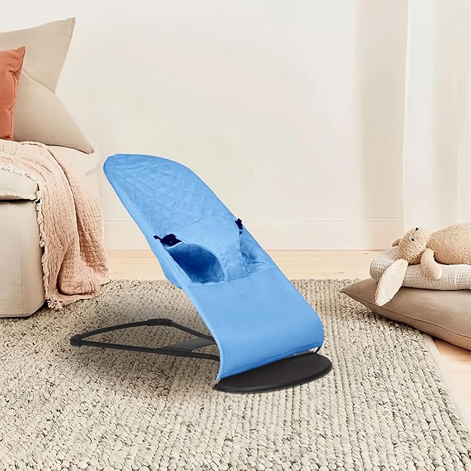 Fabric Seat for Bouncer - for BabyBjorn Replacement Cover Compatible with BabyBjörn Bouncer Bliss, Soft Breathable Machine Washable (Blue, Only Seat Cover)