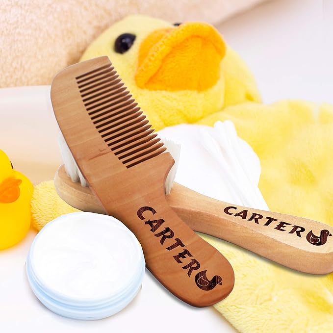 My Personal Memories Custom Personalized New Baby Brush and Comb Set for Newborn Girl or Boy