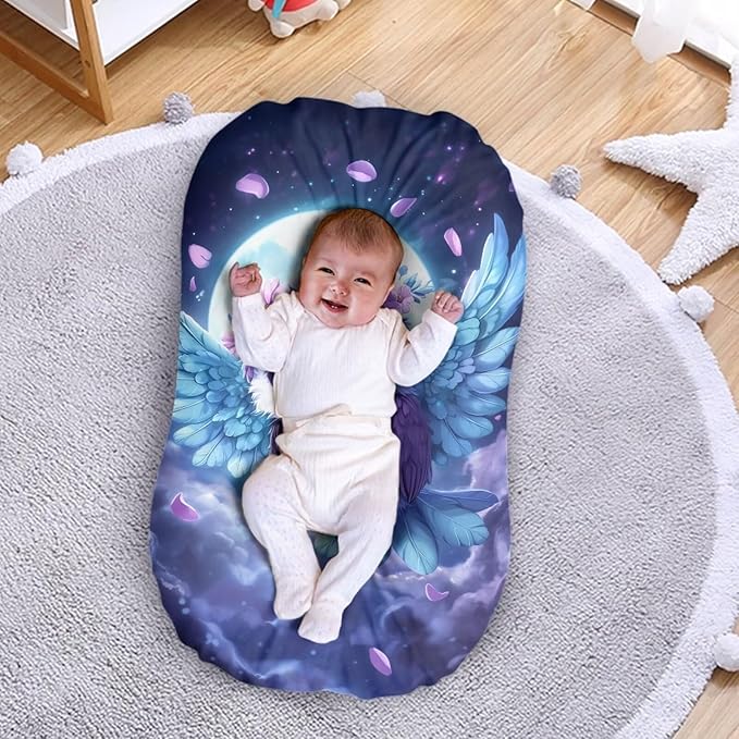 Owl Moon Baby Lounger Cover for Boys, Starry Night Newborn Infant Lounger Covers 31.5'' x 21.3'', Soft and Breathable Nest Replacement Slipcover