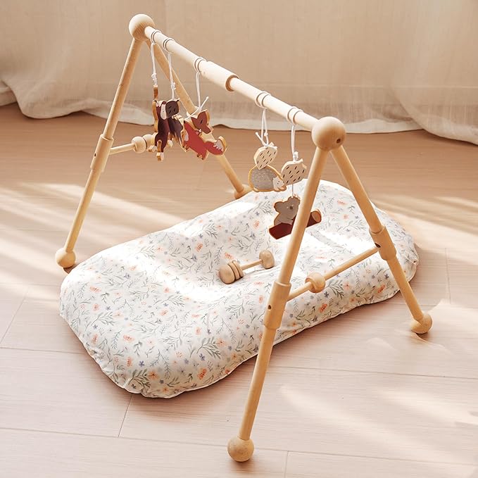 Konssy 2 Pack Baby Lounger Cover, Stretchy and Soft Newborn Lounger Cover, Infant Lounger Slipcover for Boys Girls, Covers Only (Blue Grass, Ice Blue)