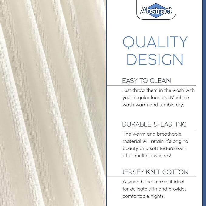 Pack n Play Fitted Sheet – Super Soft, 100% Natural Jersey Cotton – 27” x 39” – for Boys and Girls, Fits Pack n Play, Playard and Foldable Mattresses - Covered Elastic Hem – Solid Ivory