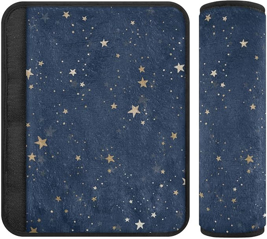2 Pack Seatbelt Covers Seat Belt Cover Pad for Adults Boys Girls Car Seat Strap Covers Pads Cushion Universal Shoulder Strap Pad Protector for Backpack Camera Bag 10 x 7.7 Inch Blue Stars