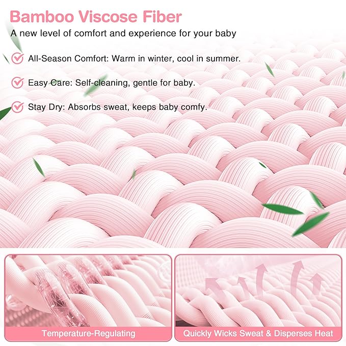 Baby Lounger Cover 2 Pack - Silky Soft Bamboo Viscose Infant Lounger Cover, Breathable & Moisture-Wicking Newborn Lounger Slipcover for Baby Boys Girls, Fits Azopesy& Most Loungers, Pink