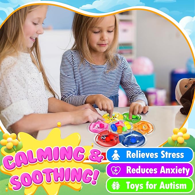 MORECOLL Color Sorting Sensory Toys for Toddlers & Kids, Preschool Fine Motor Skills for Autism, Fidget Color Matching Travel Toys, Calm Down Toy, Birthday Gifts for Boys & Girls