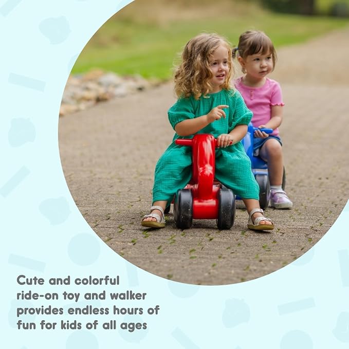 Careplay 2-in-1 Squirrel Push & Ride-on Toy, Indoor & Outdoor Use, Low Profile Seat, Recommended for Children up to 50lbs, Durable Construction, Made in The USA, Green