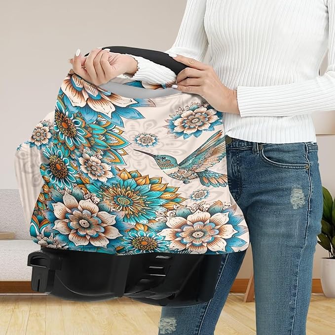 AFPANQZ Boho Floral Nursing Cover Breastfeeding Scarf Baby Dragonfly Car Seat Covers Infant Stroller Cover Canopy for Girls Boys Baby Baby Car Seat Canopy Breathable Nursing Cover