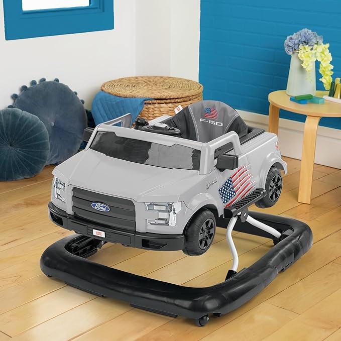Bright Starts Ways to Play Walker - Ford F-150, All American, 4-in-1 Walker for 6 Months and Up, 2 Can Play At Once
