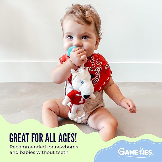 Gamezies Baby Boy and Girl Silicone Golf Plush Pacifier Removable, Washable Plush Toy CPSIA Tested, BPA-Free 0-6 Months