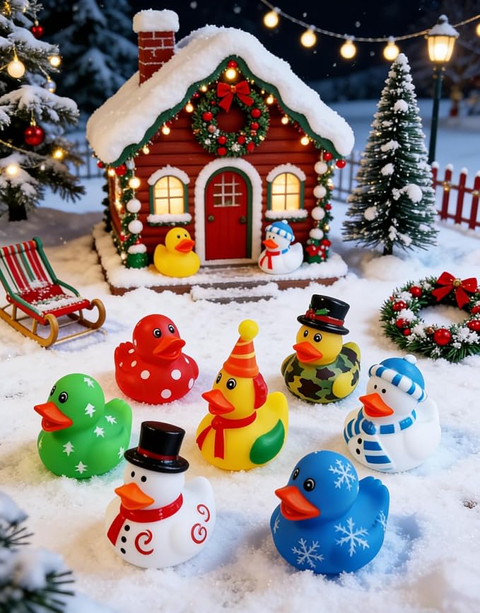 10pcs Rubber Ducks,Bathtub Toys,Multiple Design & Colors,Ideal for Bath Play,Party Gifts & Small Prizes