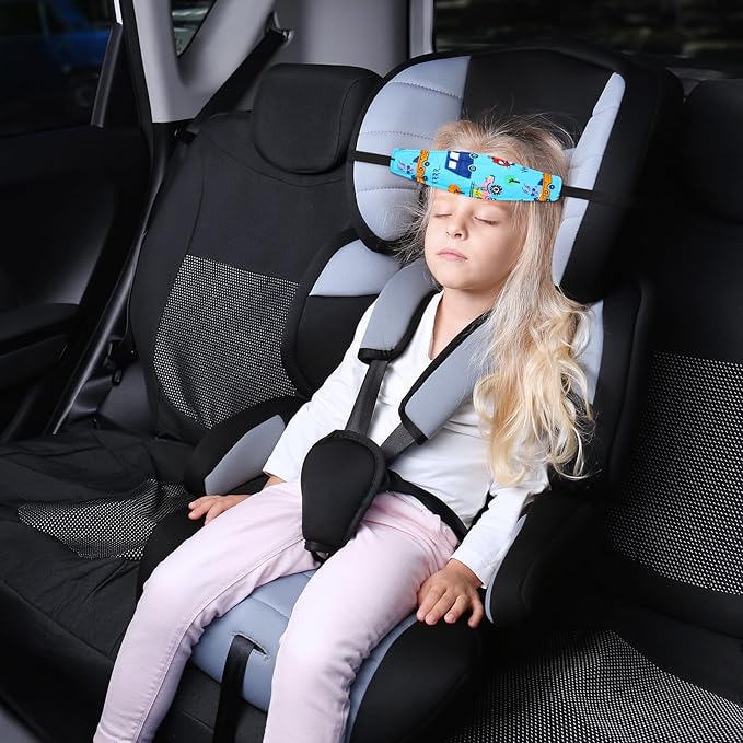HESTYA 2 Pcs Carseat Head Support Toddler, Stroller Seat Headrest for Sleeping Traveling, Neck Relief Headband Strap for Kids Children Toddler Infant(Transportation)