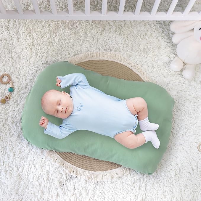 SWESEN Baby Lounger Cover, Breathable Newborn Lounger Cover, Cotton Linen Lounger Slipcover for Baby Girls and Boys, Cover Only, Green