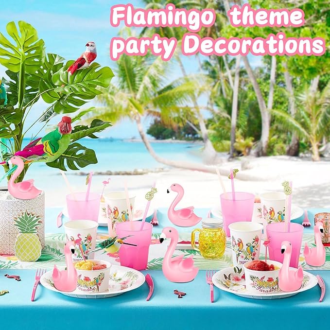 24PCS Flamingo Bath Toys, Pink Flamingo Rubber Duckies, for Kids Small Flamingo Rubber Duck Cake Decorations, Classroom Prizes