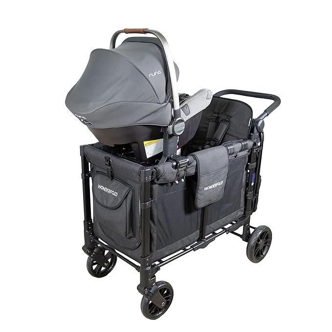 WONDERFOLD Stroller Wagon Car Seat Adapter - Secure Attachment for Infant Car Seat Makes Room for Baby and Another Child Opposite (W2 Series, Not Compatible with L & Pro)
