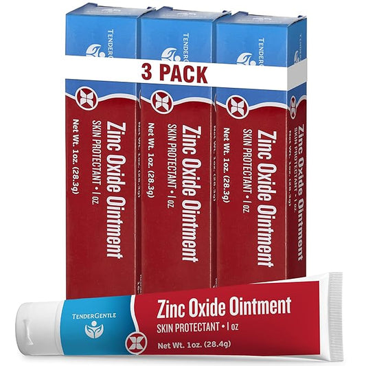 Zinc Oxide Ointment for Adults and Babies - Pack of 3, 1 oz Diaper Rash Ointment - Skin Protectant for Diaper Rashes, Cuts, and Burns