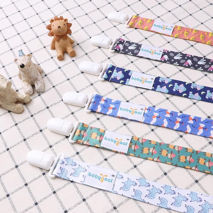 babygoal Pacifier Clips, 6 Pack Pacifier Holder Fits for Most Baby Pacifiers and Binkies
