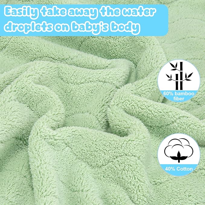 VZZNN 2 Pack Hooded Baby Towels-26 X55 Ultra Soft Baby Bath Towels,Newborn Baby Essentials,Premium Absorbentand Hypoallergenic Towels for Toddler Baby Boy and Girl 0-6 Years(Elephant+Rabbit)