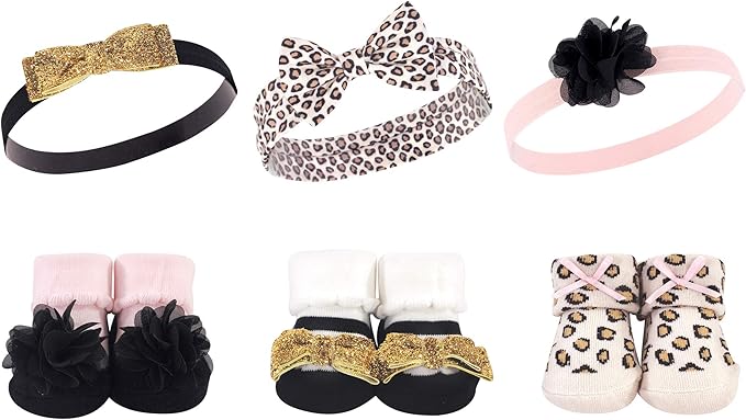 Hudson Baby Girl's Headband and Socks Giftset