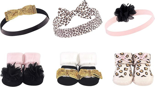Hudson Baby Girl's Headband and Socks Giftset