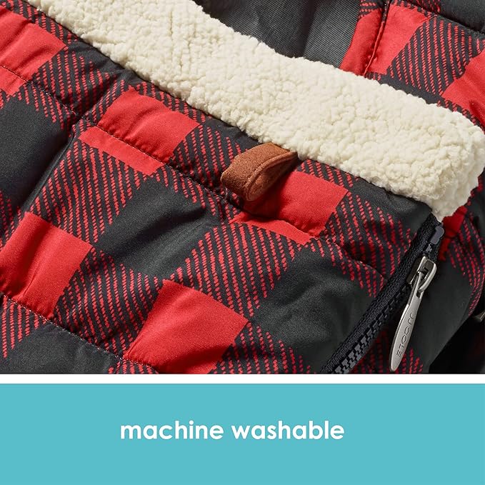 JJ Cole Winter Baby Car Seat Cover - Winter Car Seat Cover for Baby Seat or Stroller - Infant Car Seat Covers with Warm Lining - Buffalo Check