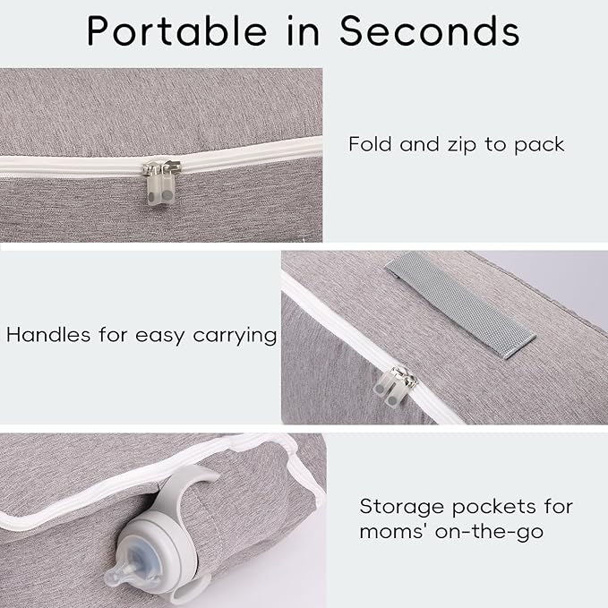 Portable Baby Lounger, Soft Baby Nest Cover Breathable Cotton Fabric, Adjustable Infant Lounger for Baby, Adjustable Size and Strong Zipper, Extended Space for Newborn 0-24 Months, Leaf