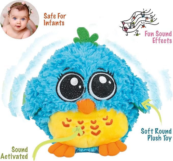 KiddoLab Baby Toys 6-12 Months & Up - 'Mr. Blue' Dancing & Singing Bird - Sound & Touch Activated Musical Toy for Boys & Girls - Ideal Gift for Infants, Babies & Toddlers