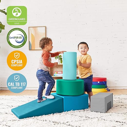 ECR4Kids SoftZone Crawl and Climb Playtime Playset, Building Blocks, Contemporary, 6-Piece