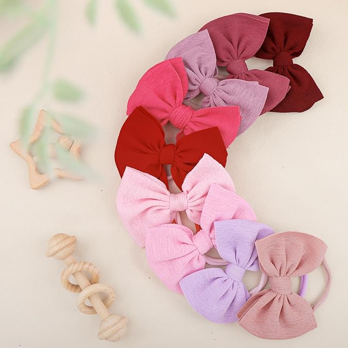 YanJie 24PCS Baby Girls Headbands 4.5’’ Baby Bow Hair Bows for Newborn Infant Toddler Kids Girl Hair Accessories Super Soft Nylon Hairwarp