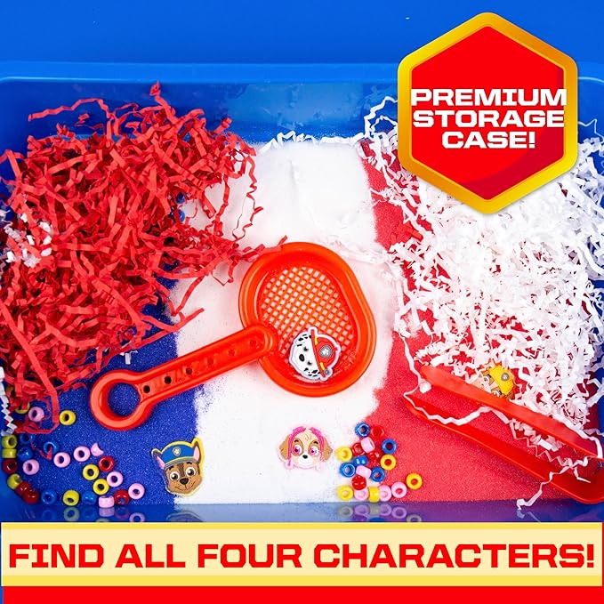 Official Paw Patrol Seek & Find Sensory Bin, Ready-to-Use Sensory Toys, Sensory Bin for Kids with Lid, Play Sand, Scoops & Tongs, Sensory Toys for Toddlers 3-4