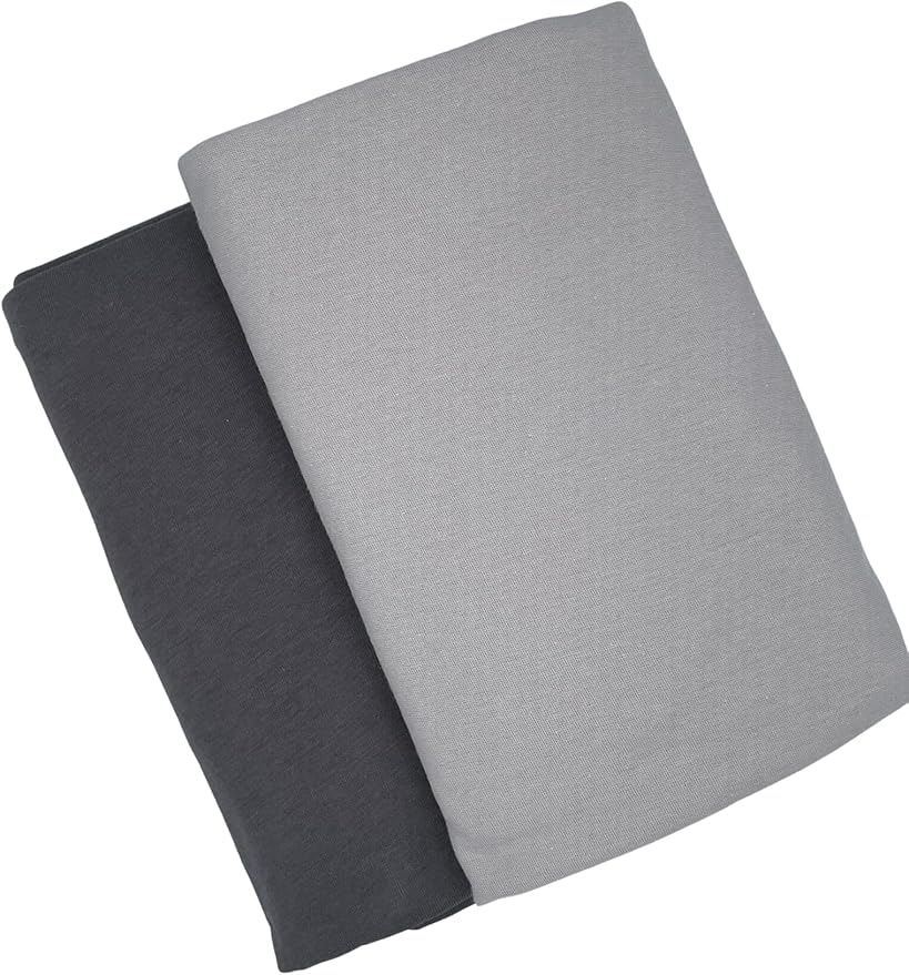 Pack N Play Sheets Fitted 24 x 42, Compatible with BabyBjorn, Guava Lotus and Similar - 100% Jersey Cotton - Soft, Durable & Hypoallergenic, 2-Pack, Light Blue & Navy, by SheetWorld, Made in USA