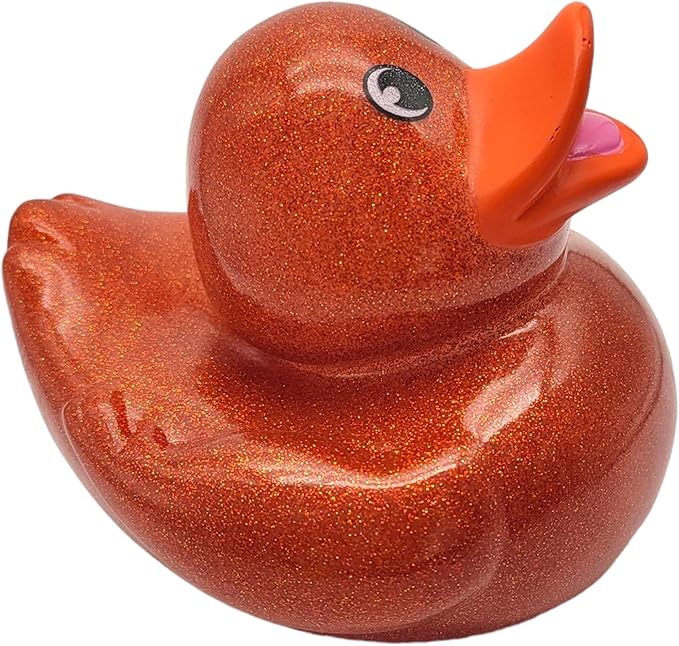 Zugar Land Large 6" Tall Glitter Rubber Duckies (Ducks) Collectable Colorful Ducks Great for Bath Play (6 Pack, Multicolor, Rubber with Glitter Coating, Kid)