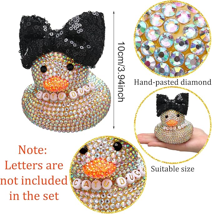 Sotiff Cheerleader Gifts Ideas Rhinestone Crystal Rubber Ducks You've Been Cheer Ducked Cheer Team Inspirational Gift Accessories for Women Teammate(Black)