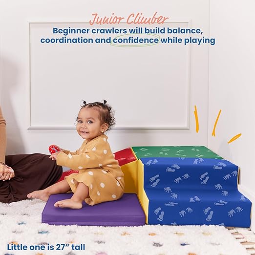 ECR4Kids SoftZone Junior Little Me Corner Climber, Beginner Playset, Hands and Feet, 4-Piece