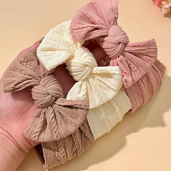 ALinmo 12PCS Baby Nylon Headbands Hairbands Hair Bow Elastics for Baby Girls Newborn Infant Toddlers Kids Colorful
